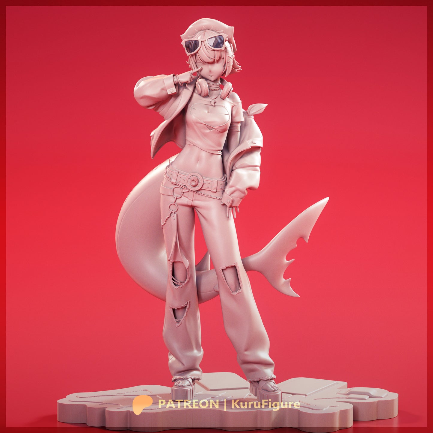 Ellen Joe Zenless Zone Zero 1:7 resin statue 22 parts breakdown unassembled kit components layout dimension reference h254x220x135mm