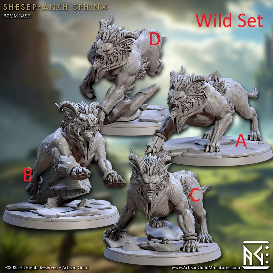 Shesep-Ankh Sphinx Riders – Mounted Beast Cavalry – Desert Mythology Miniatures