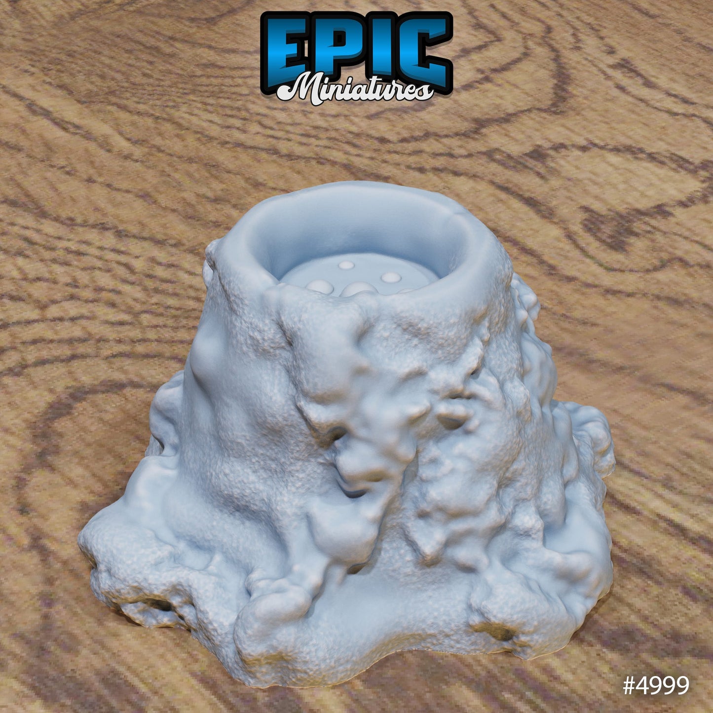 Lava Crater terrain piece with bubbling molten lava, designed for immersive TTRPG settings and adding a fiery obstacle to any underworld or volcanic adventure setup.