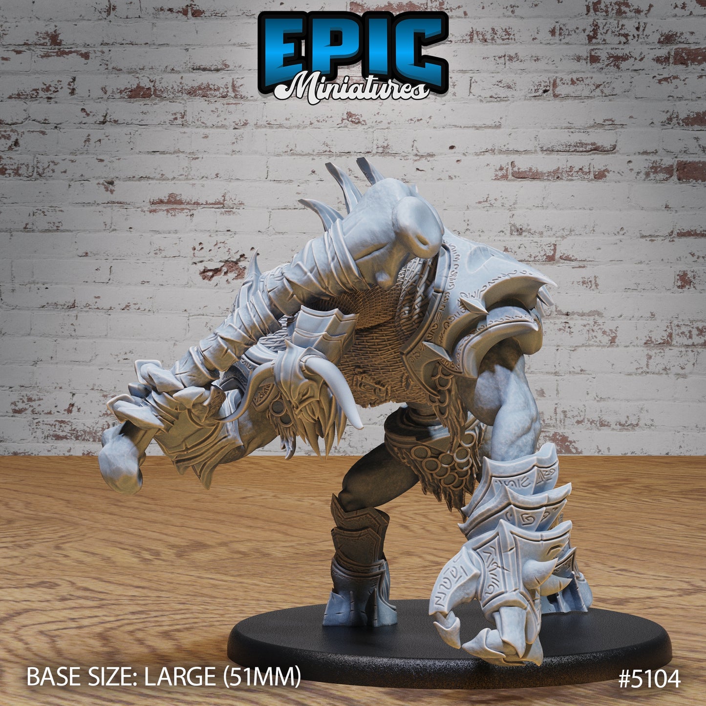 Bone Guard walking miniature with spiked armor and clawed gauntlets, striding forward menacingly, ideal for Pathfinder or DnD sessions.