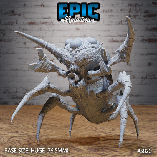 Brain Collector Roar (Huge) 1: Brain Collector Huge aberration miniature rearing up on legs, maw open wide in a roar, showcasing monstrous detail for DnD and Pathfinder campaigns.
