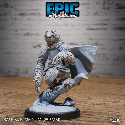 Sloth Paladin – Beastfolk Paladin – Resin Tabletop Miniature