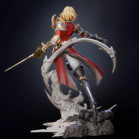 Cha Hae-In Solo Leveling 1:7 scale collectible statue rear view – detailed red armor cape and sword anime figure