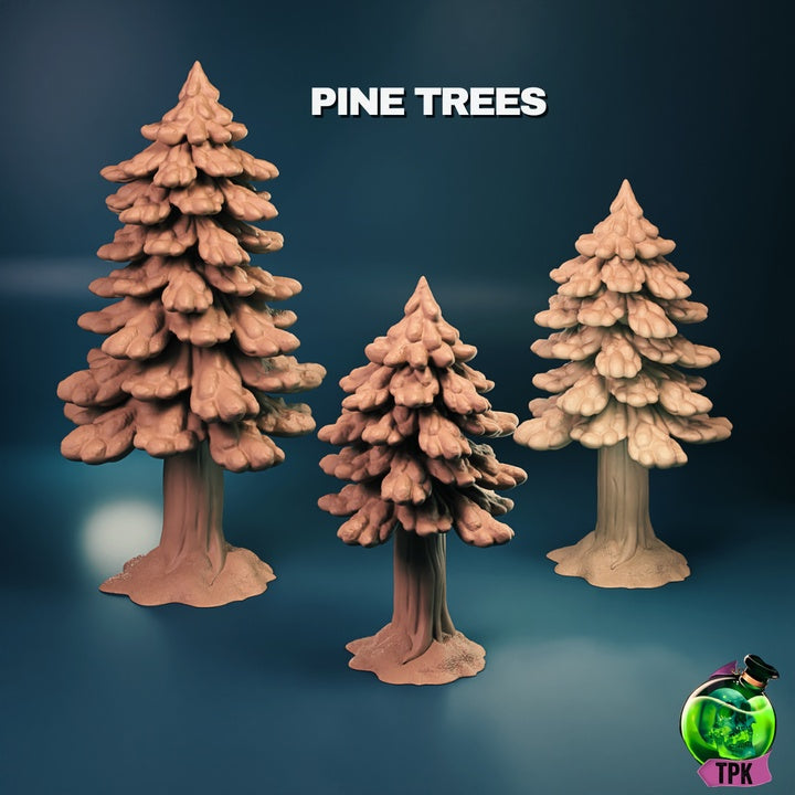 Pine Trees – Evergreen Forest Scatter Terrain – Fantasy Tabletop Scenery
