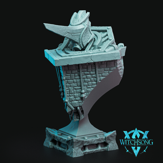 Gallant Castleguard bust, depicting the imposing helmet and stone fortress chestplate, perfect for painting projects or as a fantasy collectible display piece.