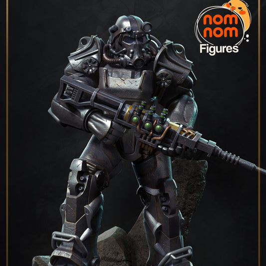 Front view of the T-60 Power Armor bust collector’s figure with helmet and chest detail, inspired by Fallout and scaled for display.