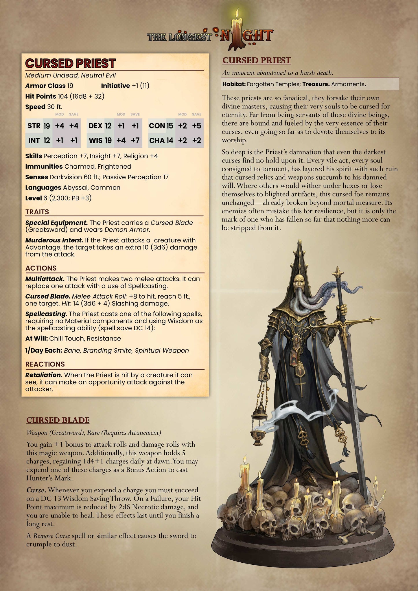 Corrupted cleric miniature with ritual censer armor and flowing robes