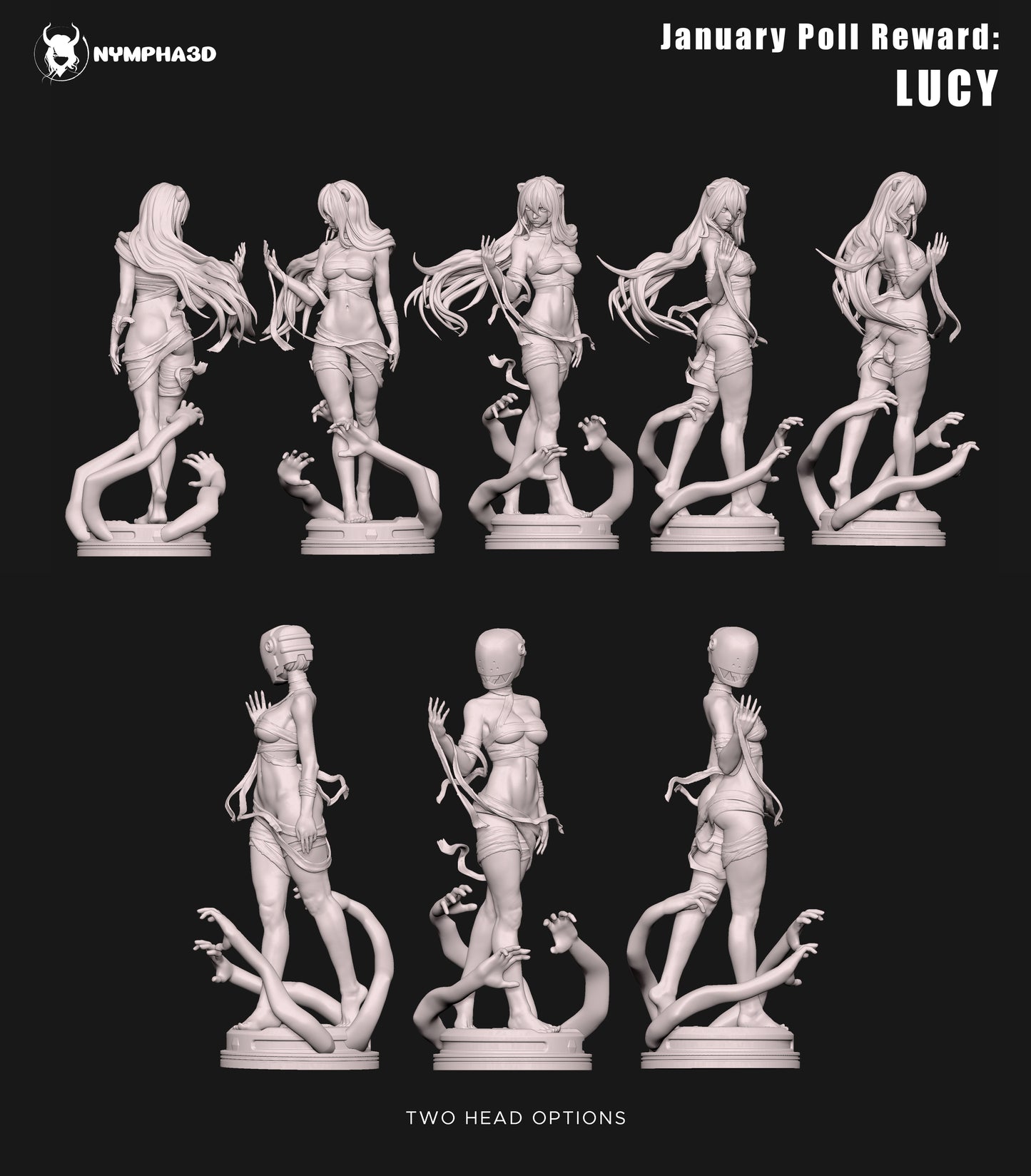 Lucy Elfen Lied 1:7 scale figure restrained pose vector arms base
