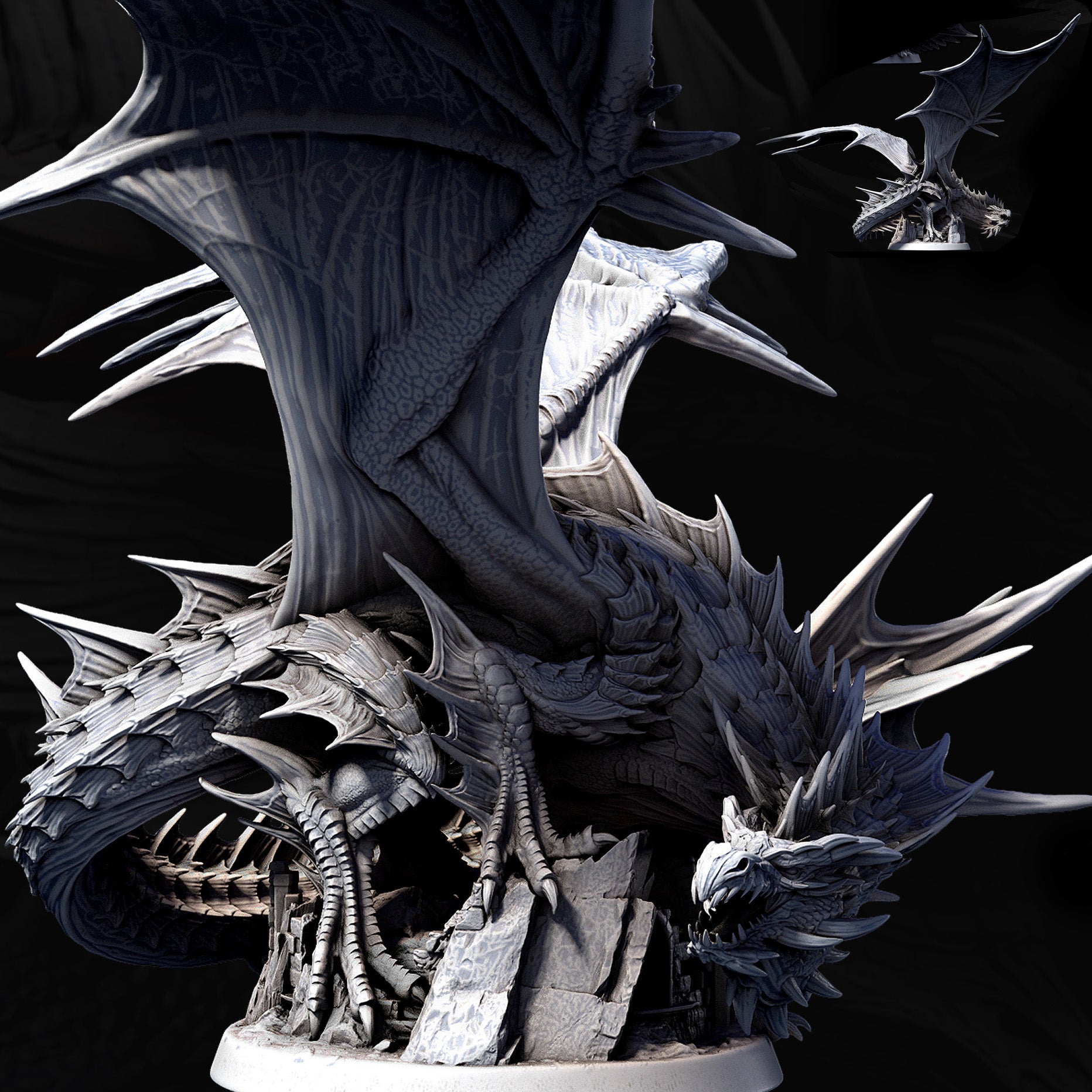 Elder Green Dragon Miniature - Clash of the Primevals – Dungeon