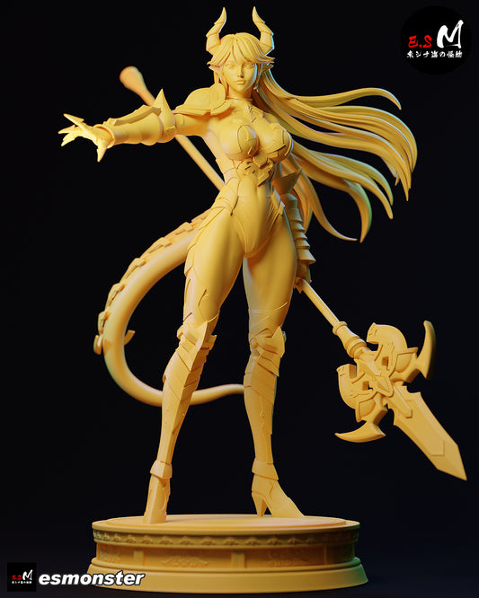 Luna Epic Seven unpainted resin figure armor details halberd weapon
