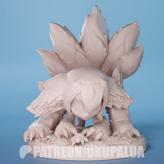 Faputa Made in the Abyss 1:8 scale collectible figure crouching pose large claws layered fur base