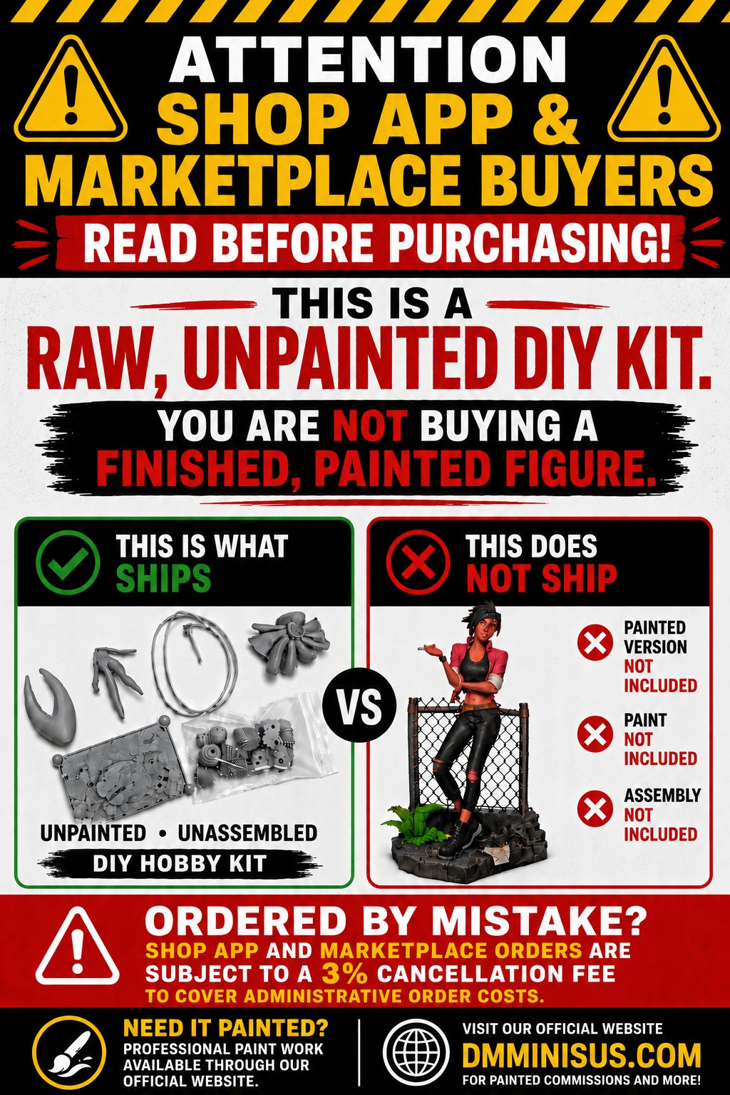 Unassembled parts on a white background with text indicating it's not the actual product.