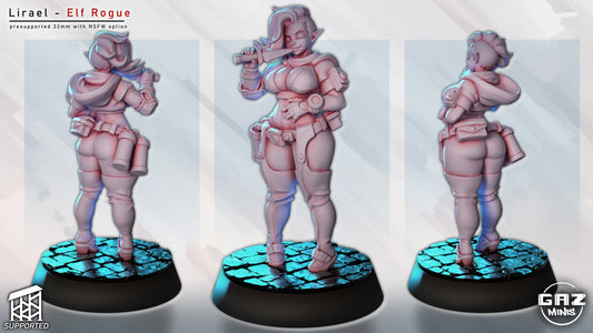 Lirael – Elf Rogue (SFW/NSFW 18+ Only) – 32mm/54mm Miniature