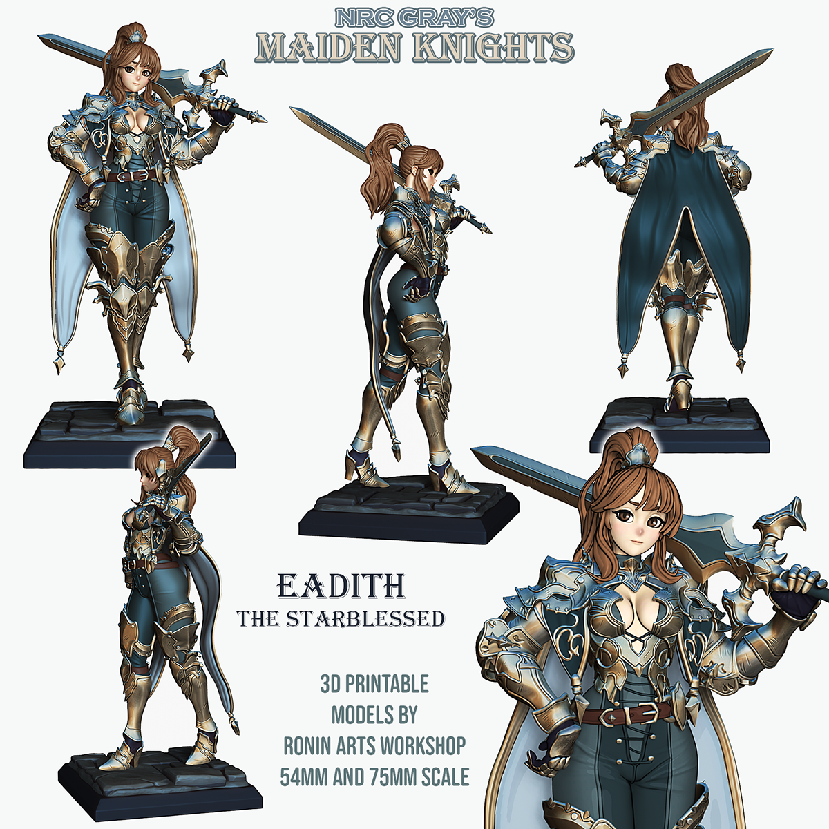 Eadith The Starblessed - Maiden Knights - 54mm & 75mm Fantasy