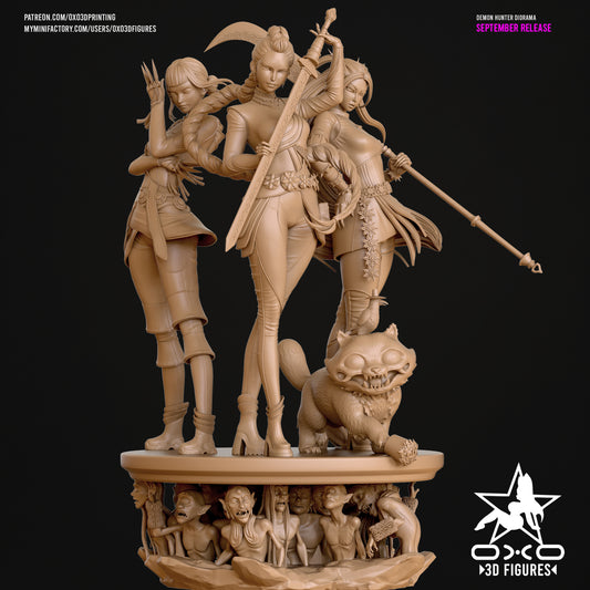 OXO3D K-Pop Demon Hunters Diorama - Battle Outfits - 1:10 Scale