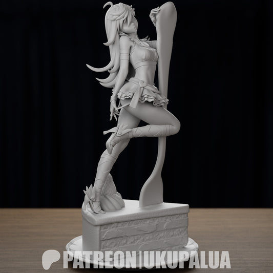Alternate side view of Anarchy Panty statue showing skirt, hair flow, and cake base – Panty and Stocking with Garterbelt 1:7 scale collectible