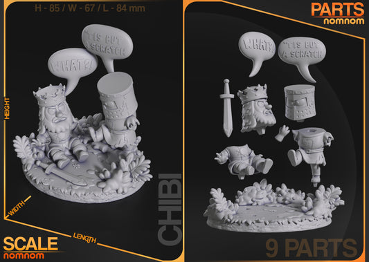 Chibi Black Knight side view showing armor details and exaggerated chibi style.