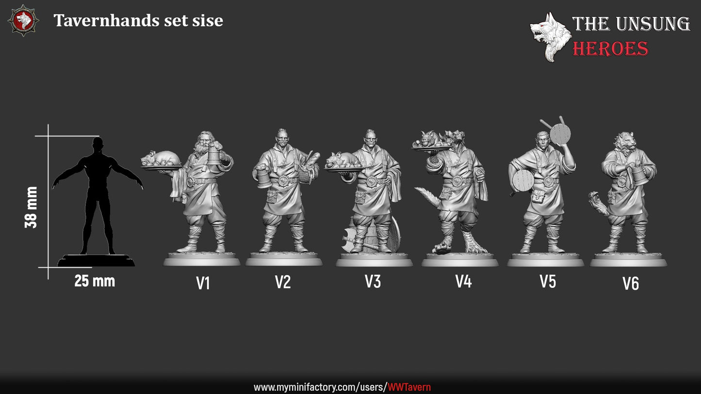 Sizing chart for tavern hands
