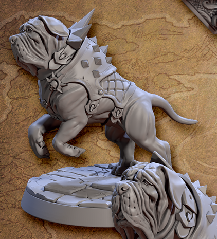 Trisha the Houndmaster – Ranger Miniature with War Dogs