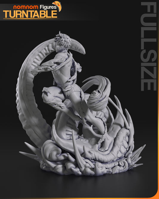 jiji evil eye dandadan full size figure dynamic pose monster tentacle base anime statue rear angle nomnom figures