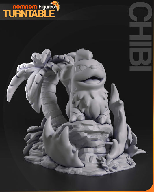Turntable view of the Chibi Growlithe figurine highlighting its dynamic pose and flame accents.