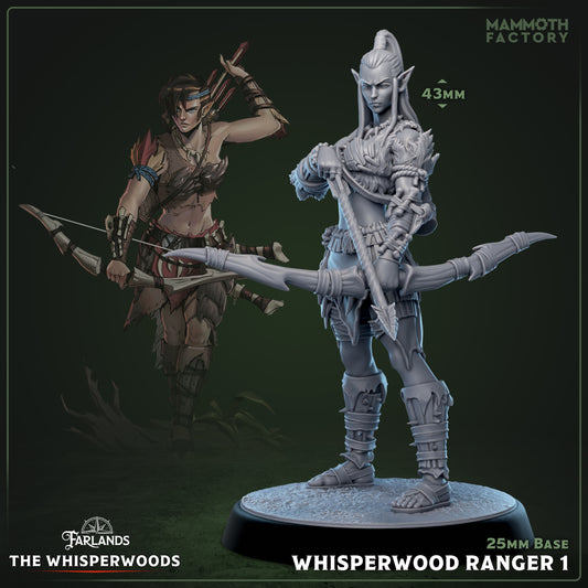 Whisperwood Rangers - Female Elf Ranger Miniatures