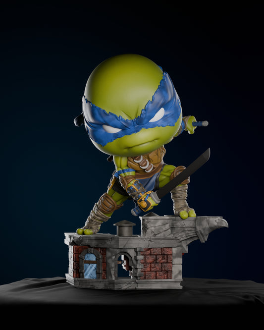 Chibi Leonardo Teenage Mutant Ninja Turtles Painted Front View