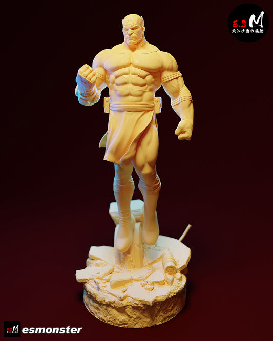 Conquest Invincible 1:6 scale figure front view, Viltrumite warlord statue, muscular comic villain, clenched fist pose, Skybound Comics collectible display statue