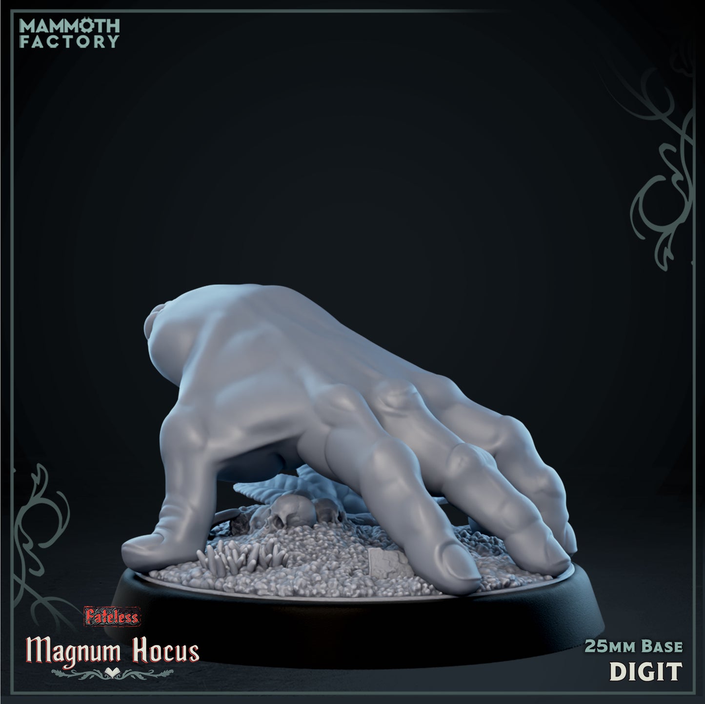 Digit animated crawling hand resin miniature from Magnum Hocus by Mammoth Factory on 25mm base
