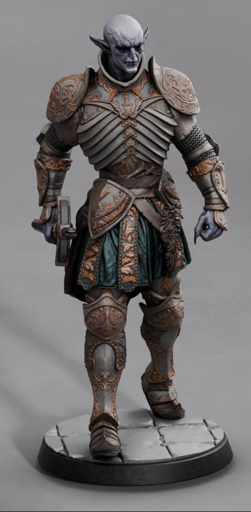 Graveward Legion undead soldier miniature standing with lowered sword, armored body, and stoic battle stance; ideal for Dungeons & Dragons undead knight encounters.