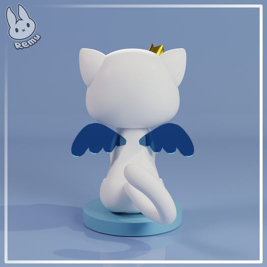 hoshimachi suisei kitty hololive chibi statue rear view wings tail crown anime vtuber collectible figure