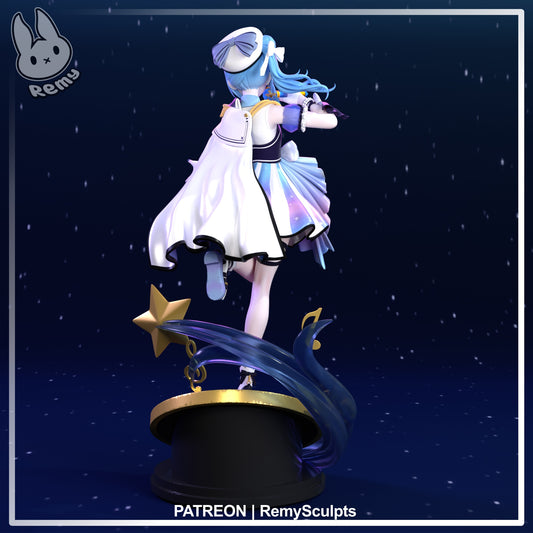 Hoshimachi Suisei Vtuber figure Outfit B Hololive idol singer anime collectible rear view