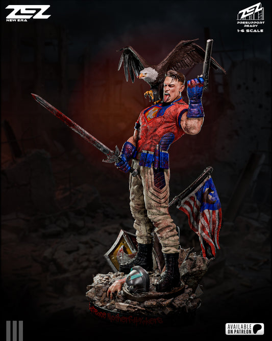 Peacemaker DC Comics 1-6 scale figure painted angle view with helmet option