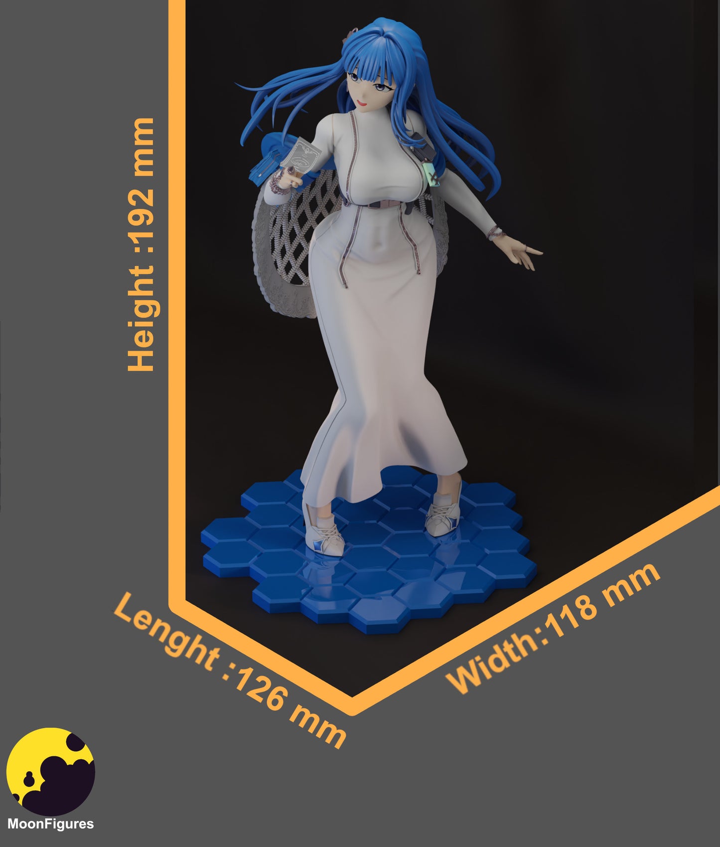 Arcana Goddess of Victory Nikke 1:10 scale collectible figure colored render with size dimensions