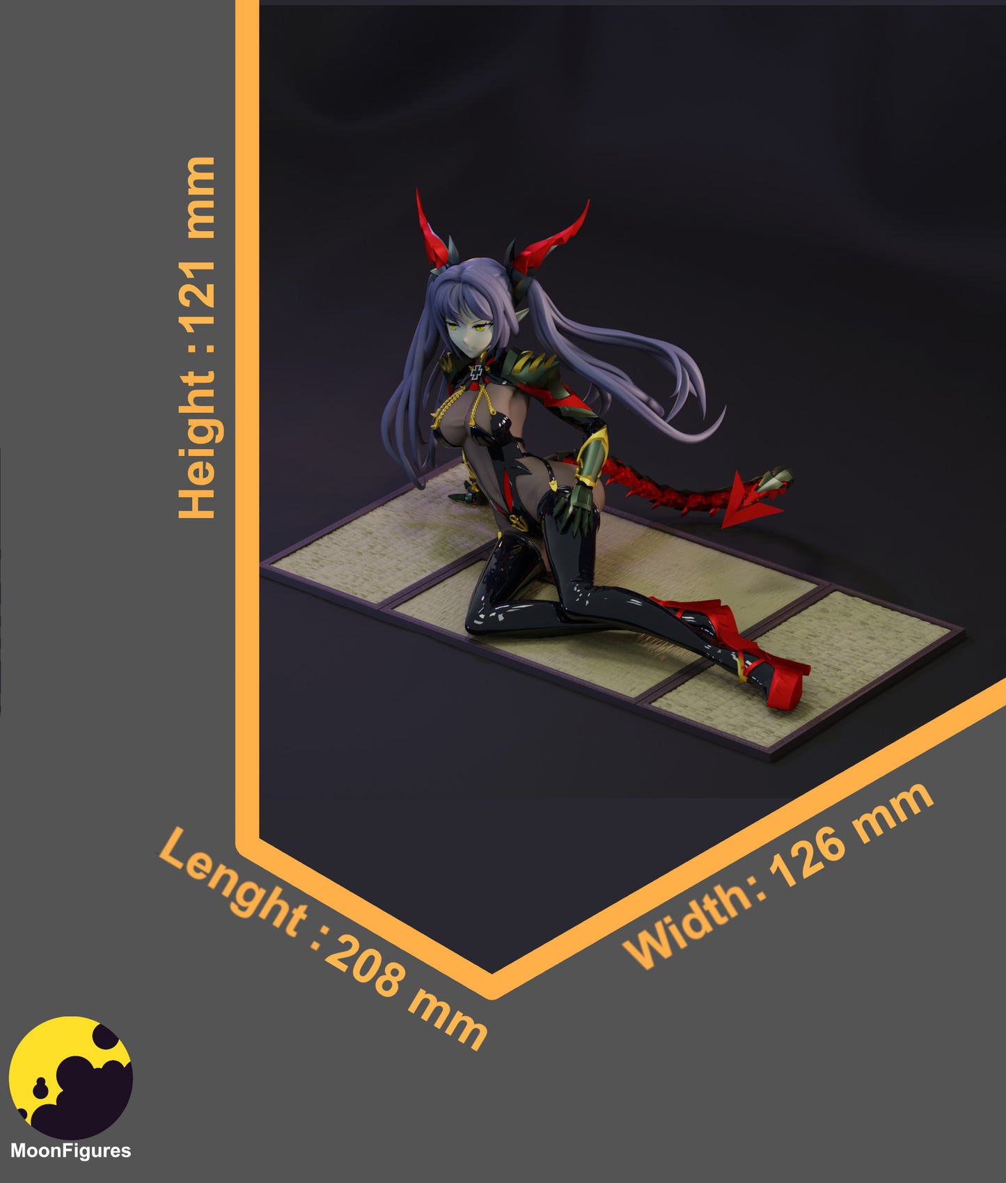 Regensburg Azur Lane 1:10 scale figurine size reference with height width and length dimensions