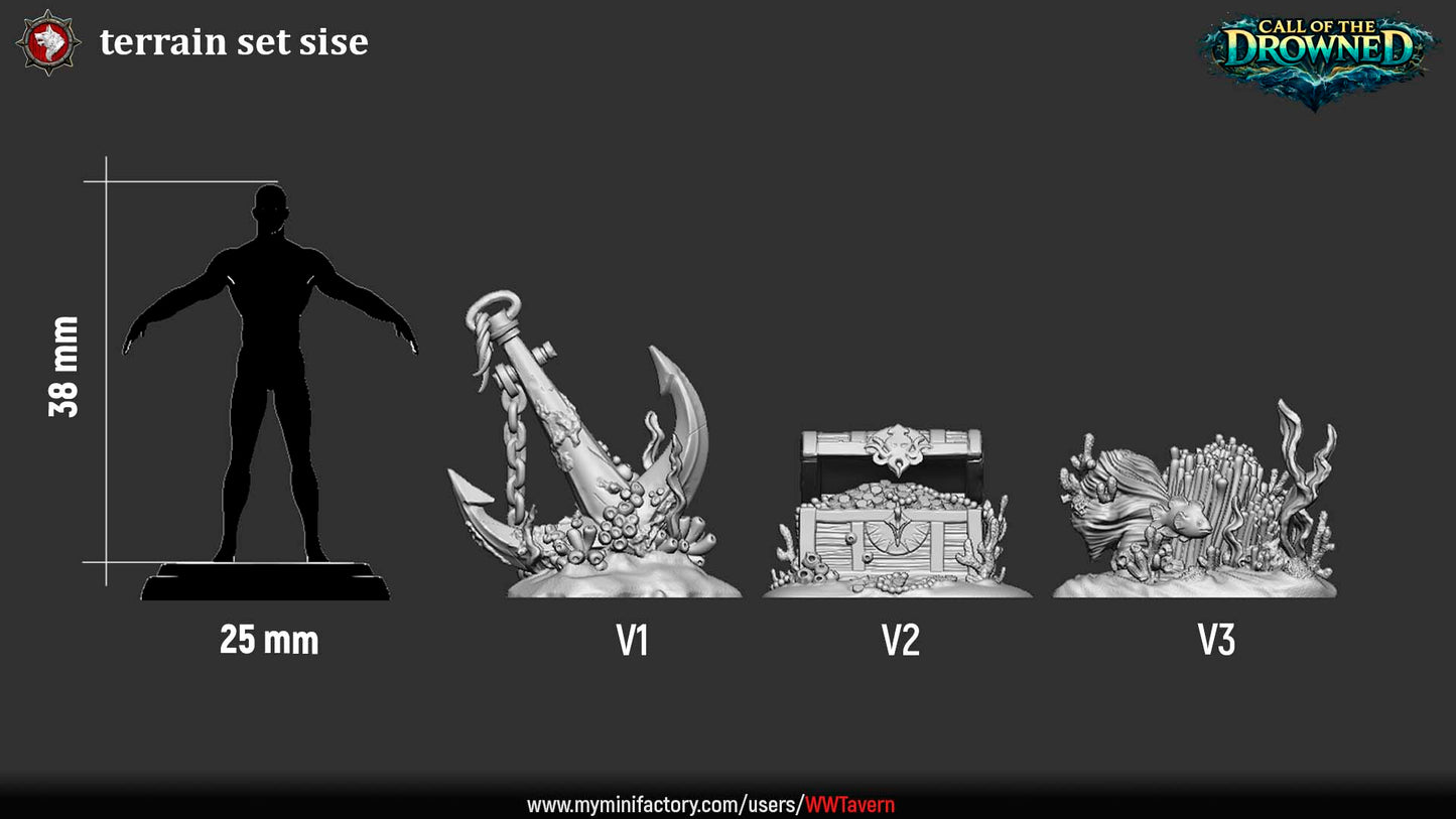 Call of the Drowned – Underwater Terrain Set – Resin Tabletop Scenery
