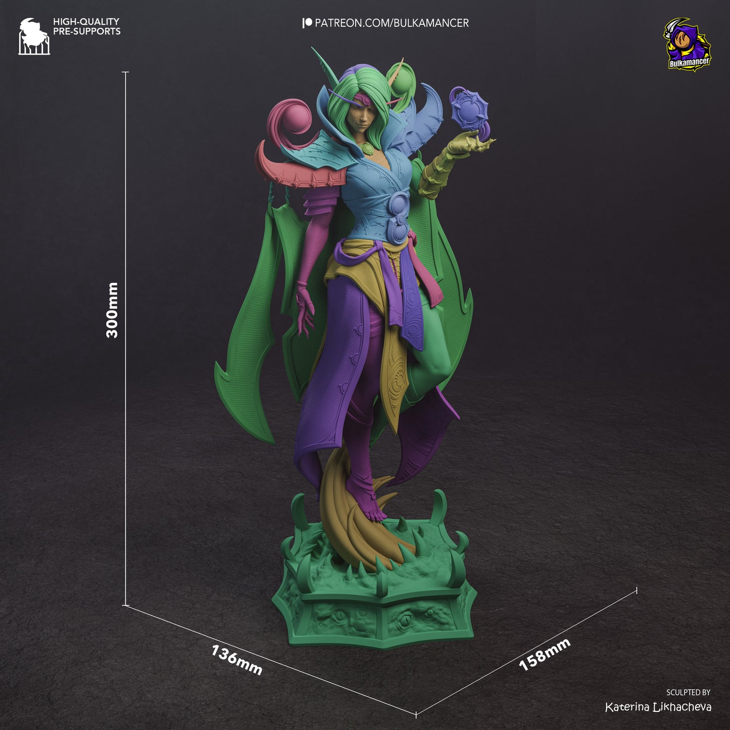 xalatath warcraft resin statue dimensions height width depth base scale collectible figure