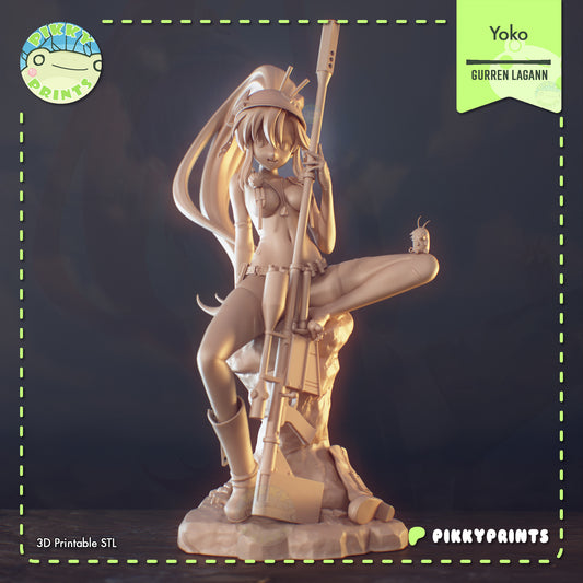 anime grey model sculpt seated pose rifle detail hair flow resin figure