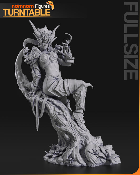 Ysera Warcraft 1:10 scale figure front turntable horned dragon aspect reclining tree base fantasy display statue
