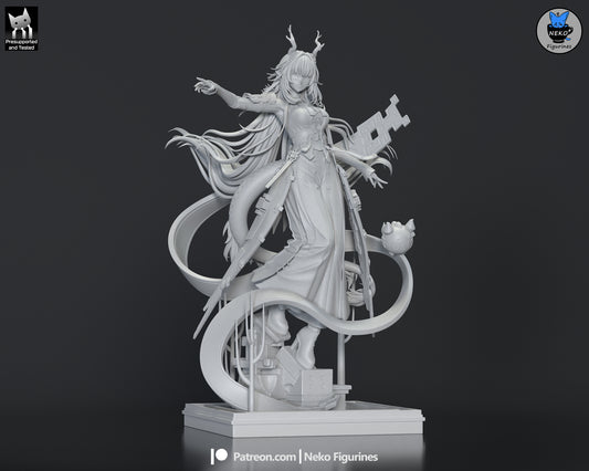 Zhuang Fangyi Arknights Endfield 1:7 scale figure front view grey render dragon operator collectible statue