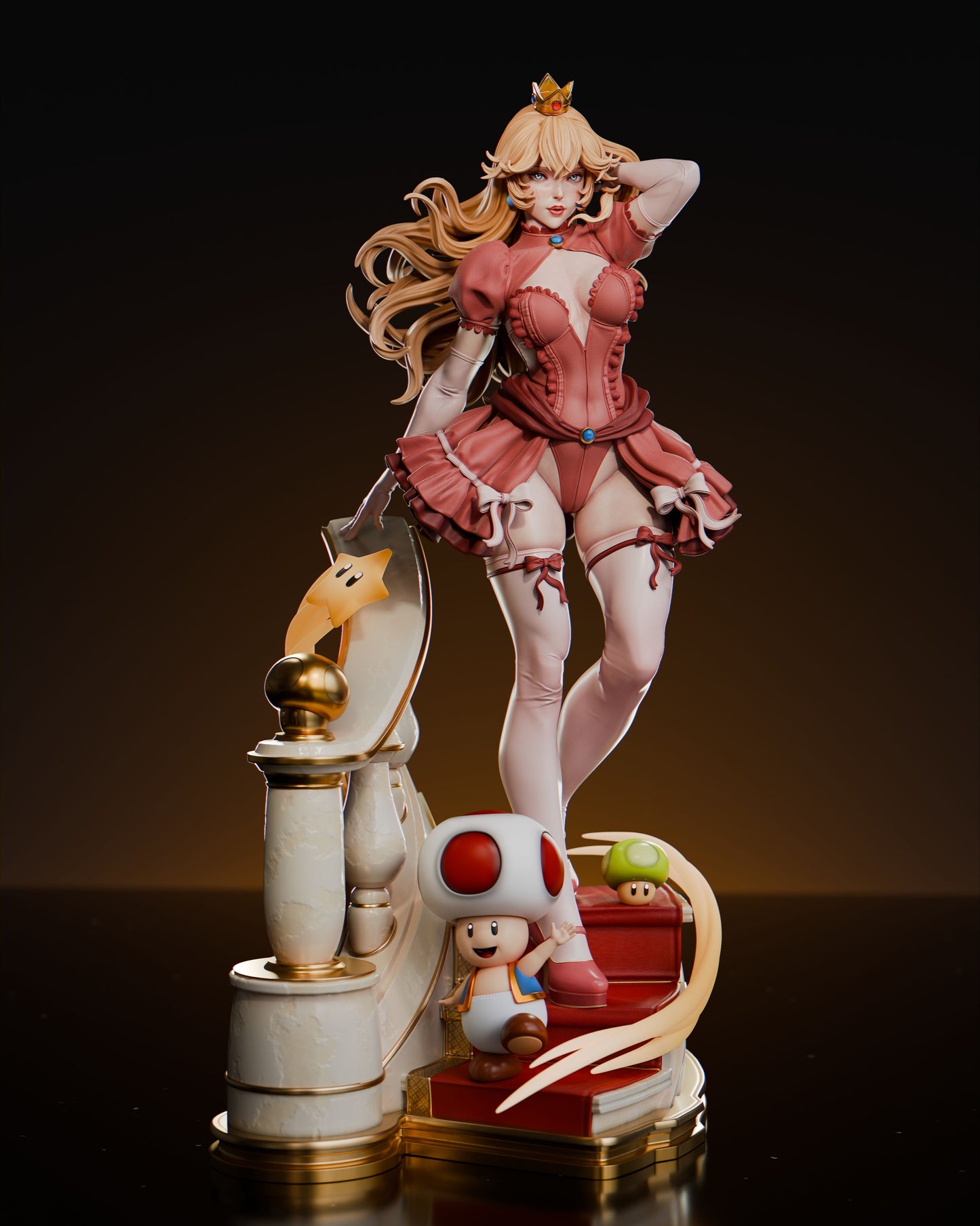 Princess Peach Super Mario 1:6 scale figure full body dress variant Mushroom Kingdom royal collectible