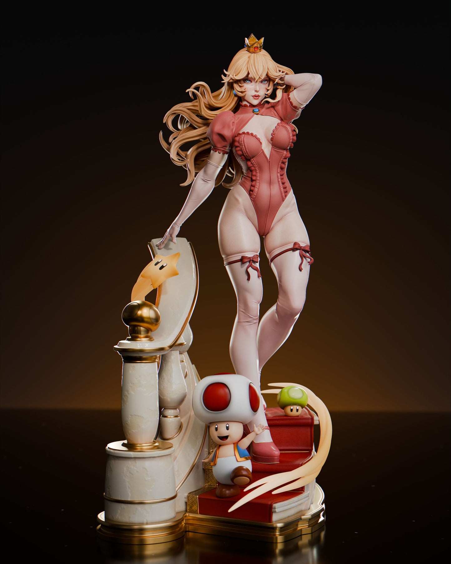 Princess Peach Super Mario 1:6 scale figure full body bodysuit variant crown royal stance collectible