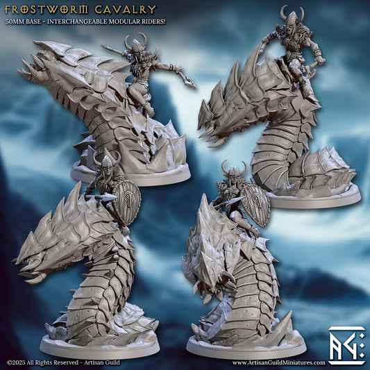 Frostworm elongation segment miniature designed to extend frostworm body for larger encounters in fantasy RPGs