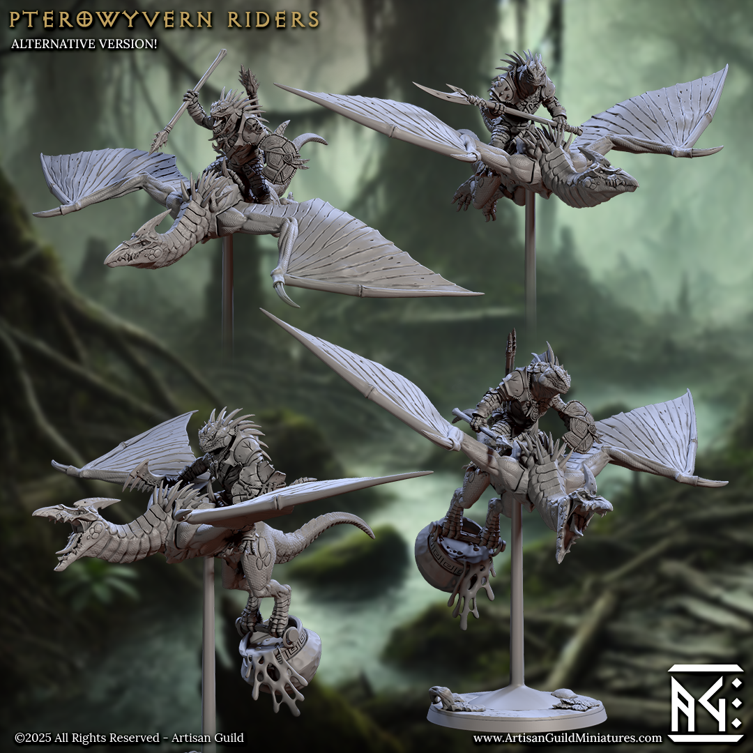 Alternate group view showing Pterowyvern Riders in different angles and configurations.