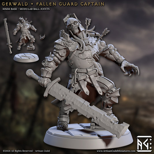 Gerwald the Fallen Guard Captain – Undead Warrior – Dungeons & Dragons Monster – Resin Tabletop Miniature