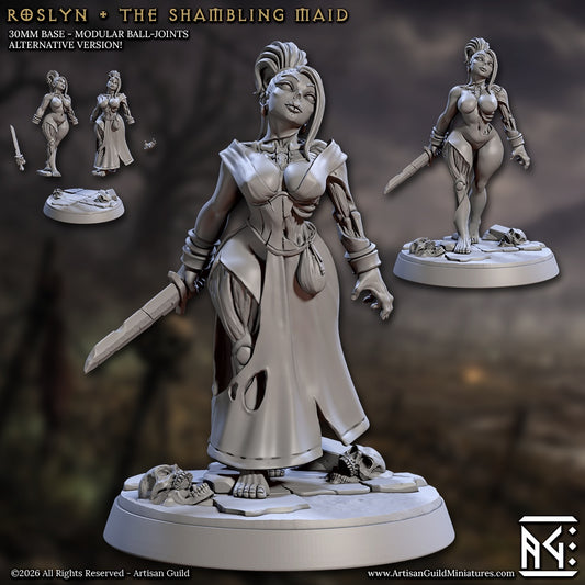 Roslyn the Shambling Maid – Zombie – Dungeons & Dragons Monster – Resin Tabletop Miniature