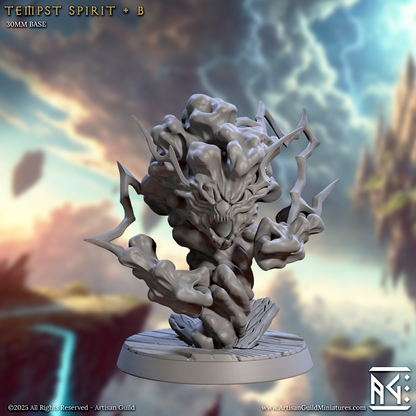 Tempest Spirit model with an elongated, snarling face and sharp storm spikes protruding from its