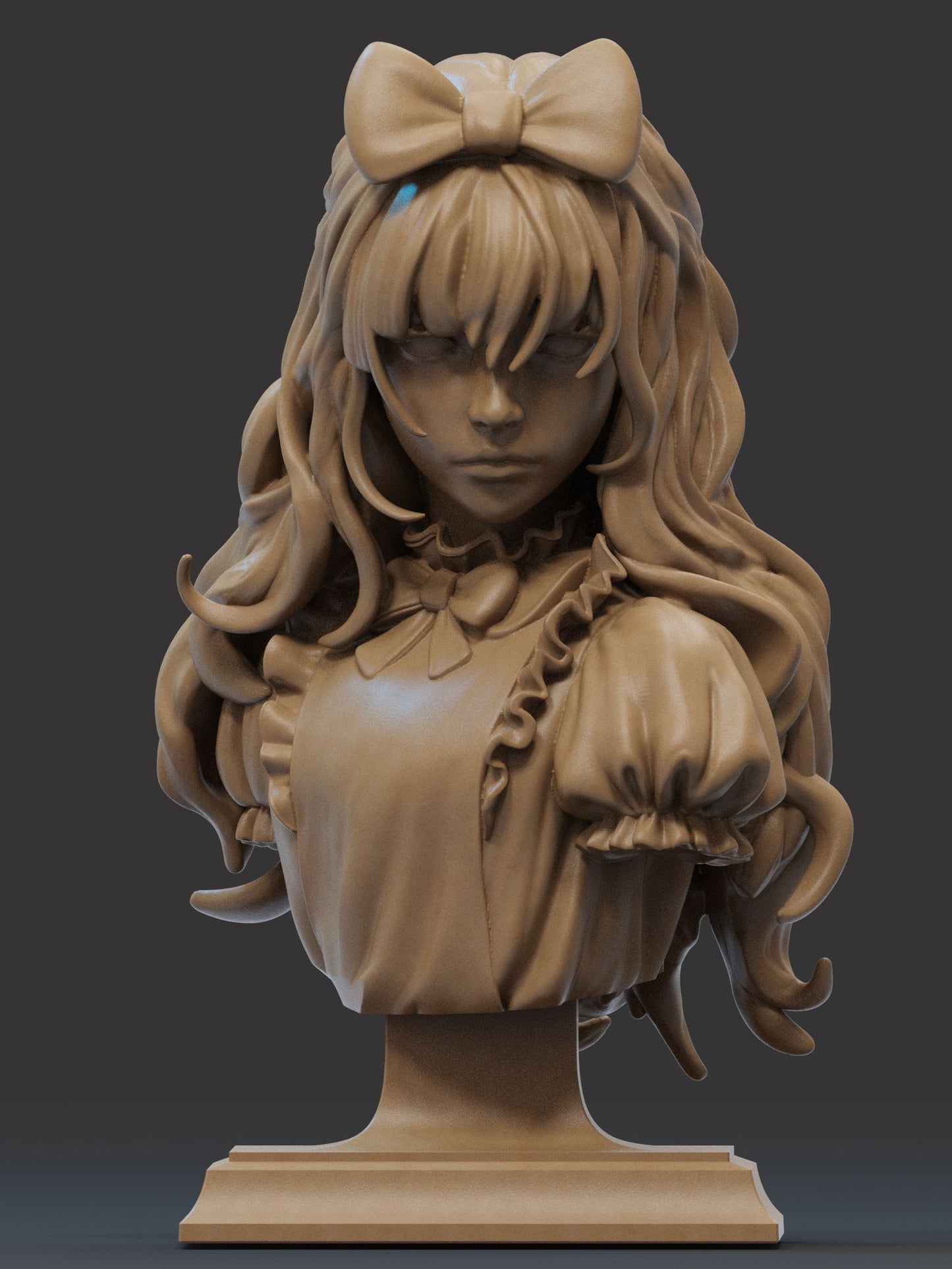 Bust of Alice from Alice in Wonderland, featuring her iconic bow and dress.