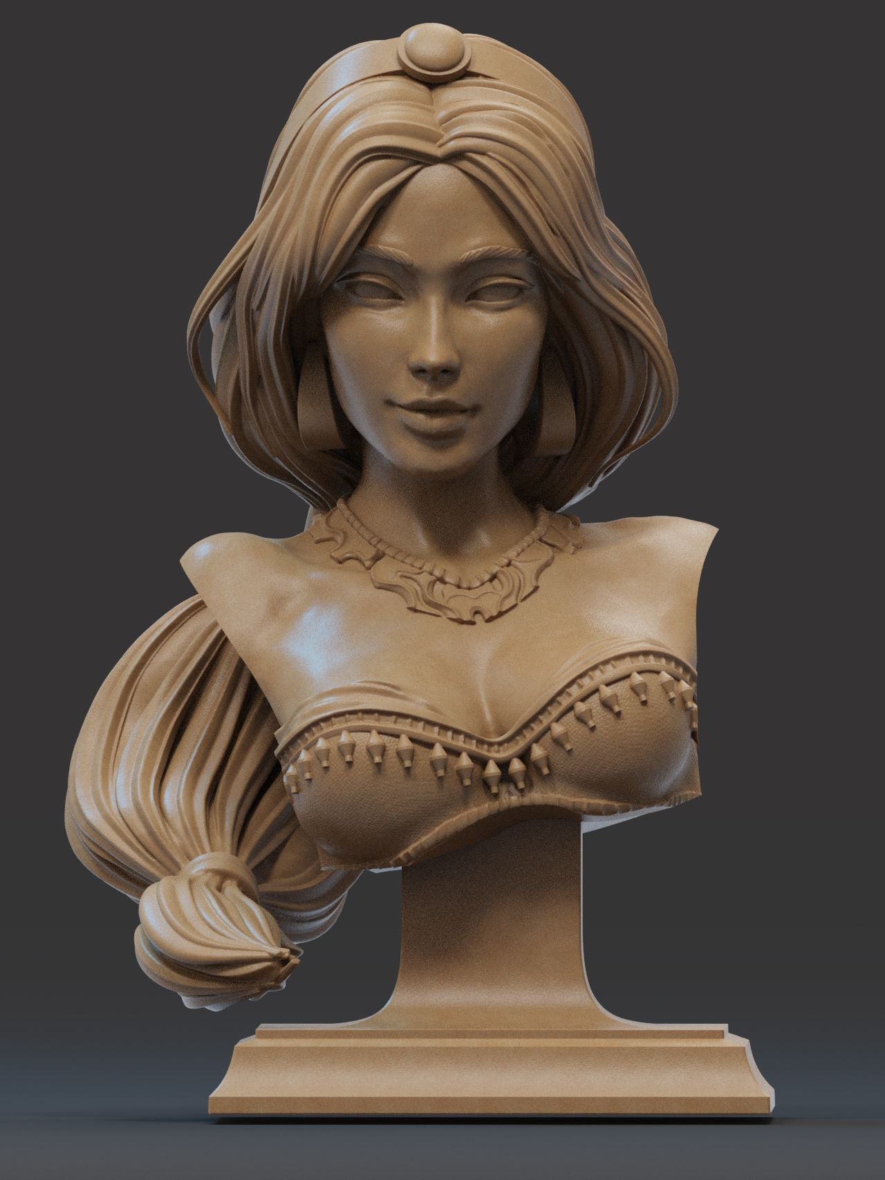 Princess Jasmine Fan top Art Statue 1:6 Scale (Unpainted)