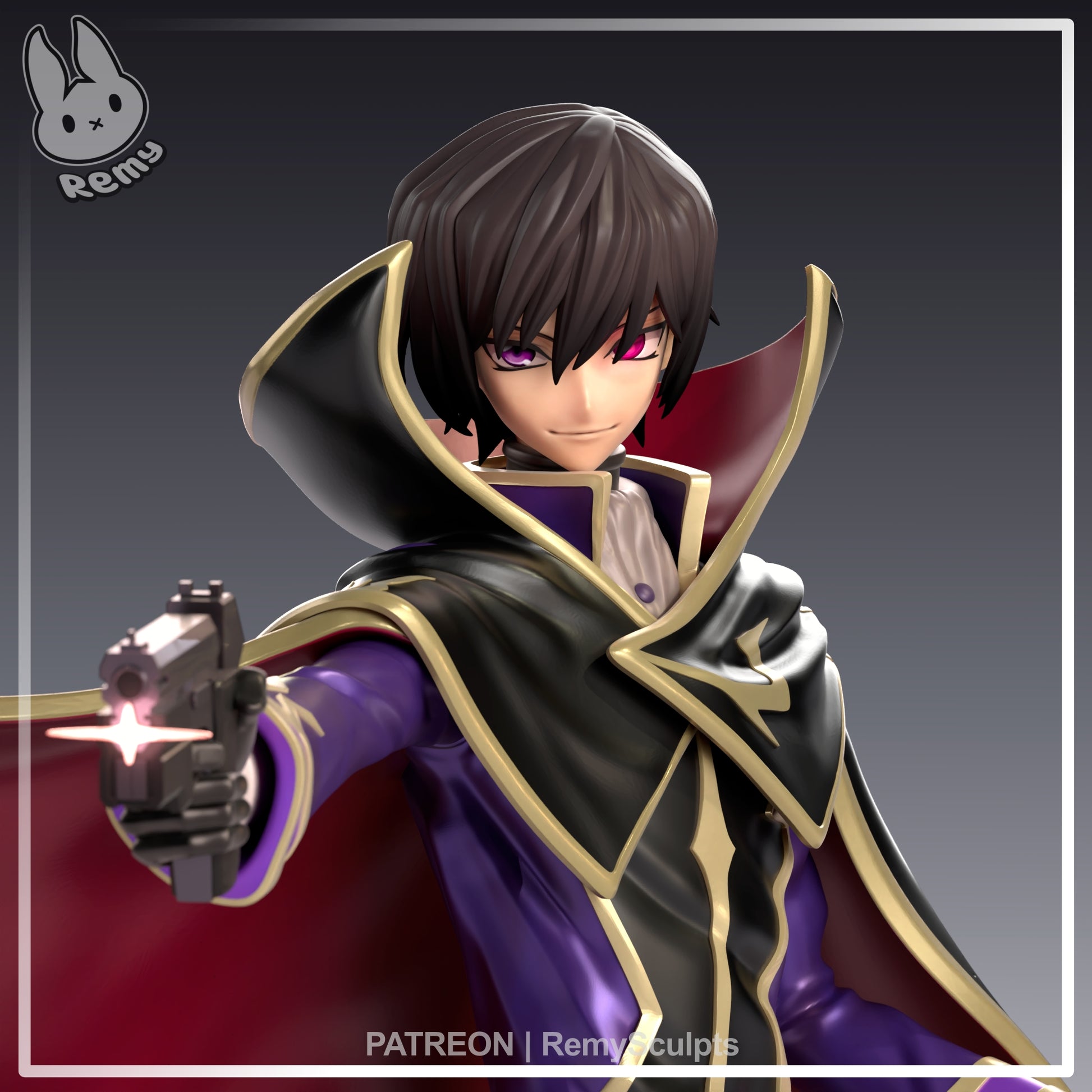 lelouch vi britannia code geass 1:7 scale figure close up face zero mask collar anime statue
